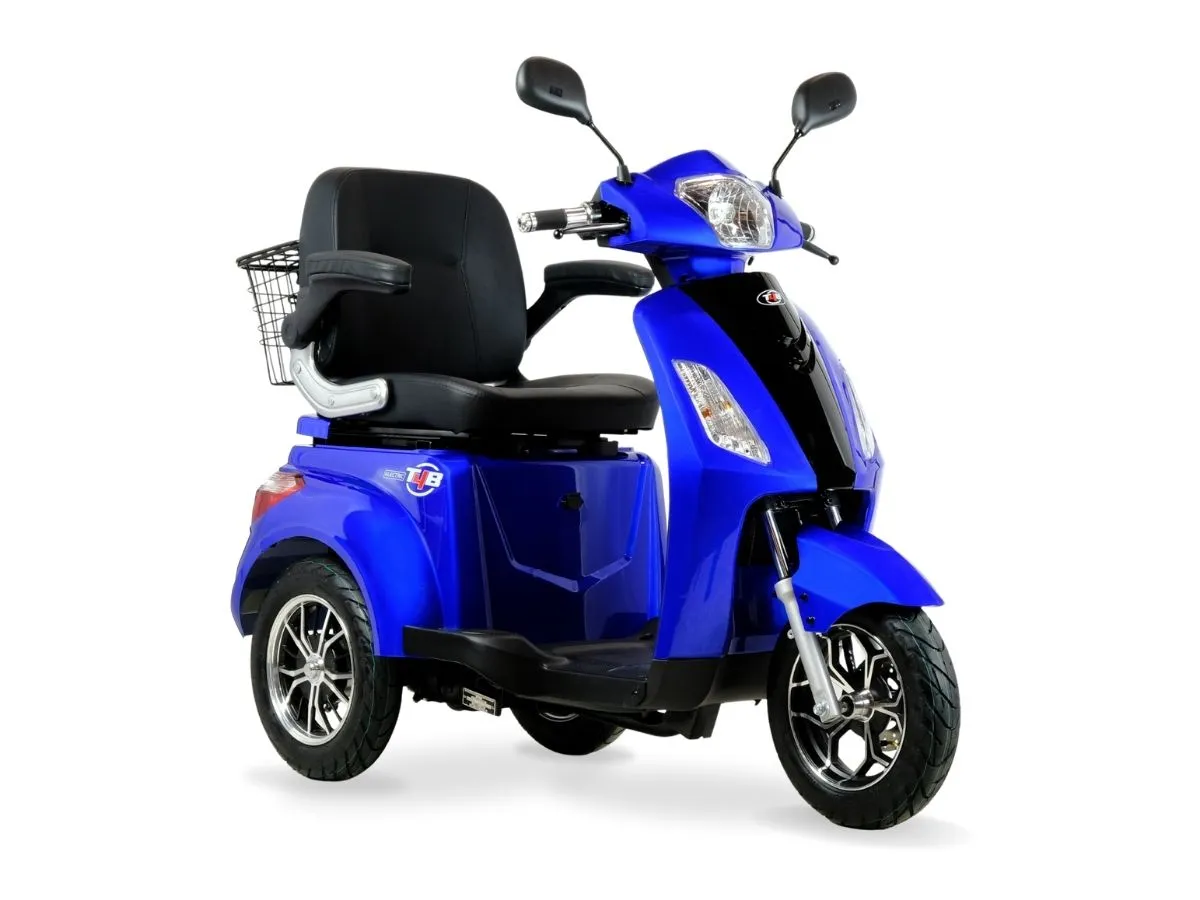 T4B Prime 500W 3-Wheel Electric Mobility Scooter Blue — view 2