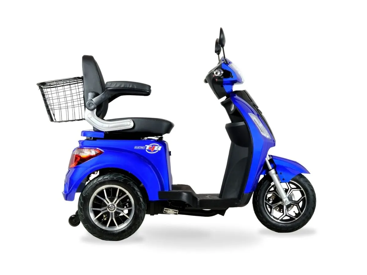 T4B Prime 500W 3-Wheel Electric Mobility Scooter Blue — view 4