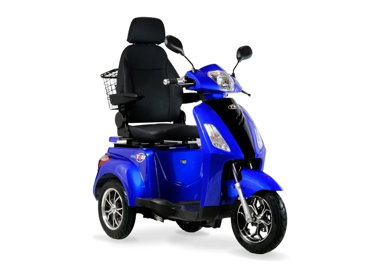 T4B Prime Deluxe 500W 3-Wheel Electric Mobility Scooter Blue — view 2