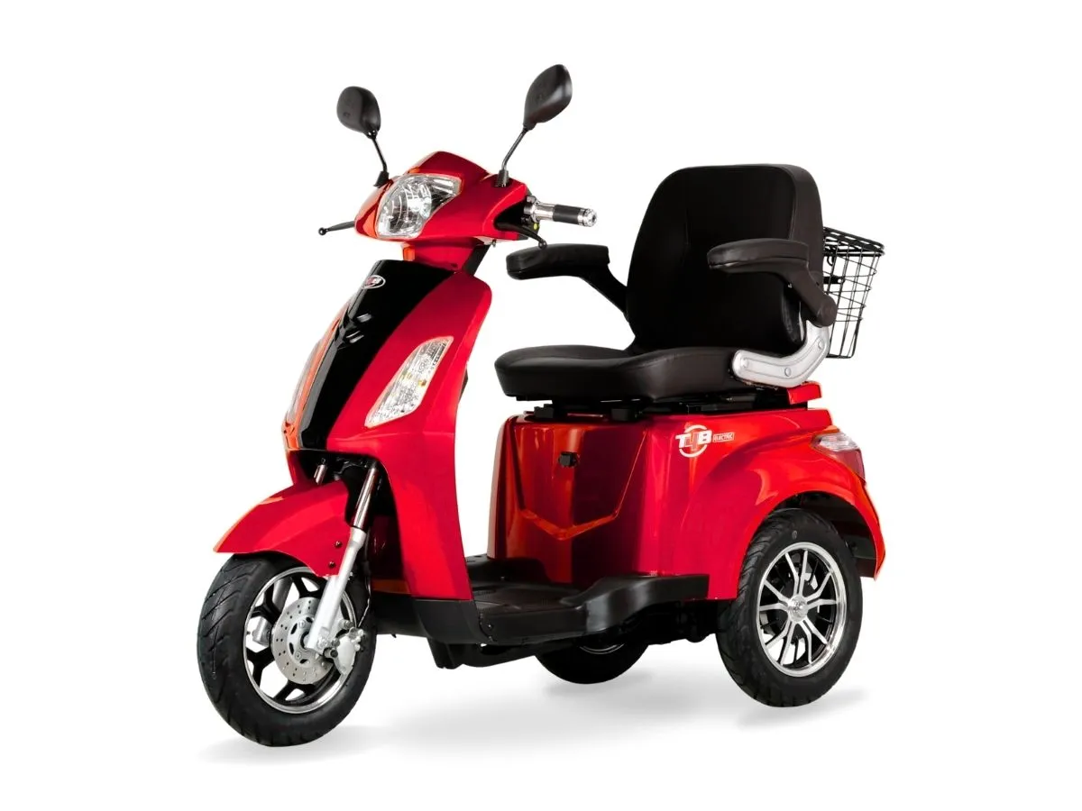 T4B Prime 500W 3-Wheel Electric Mobility Scooter Red — view 3