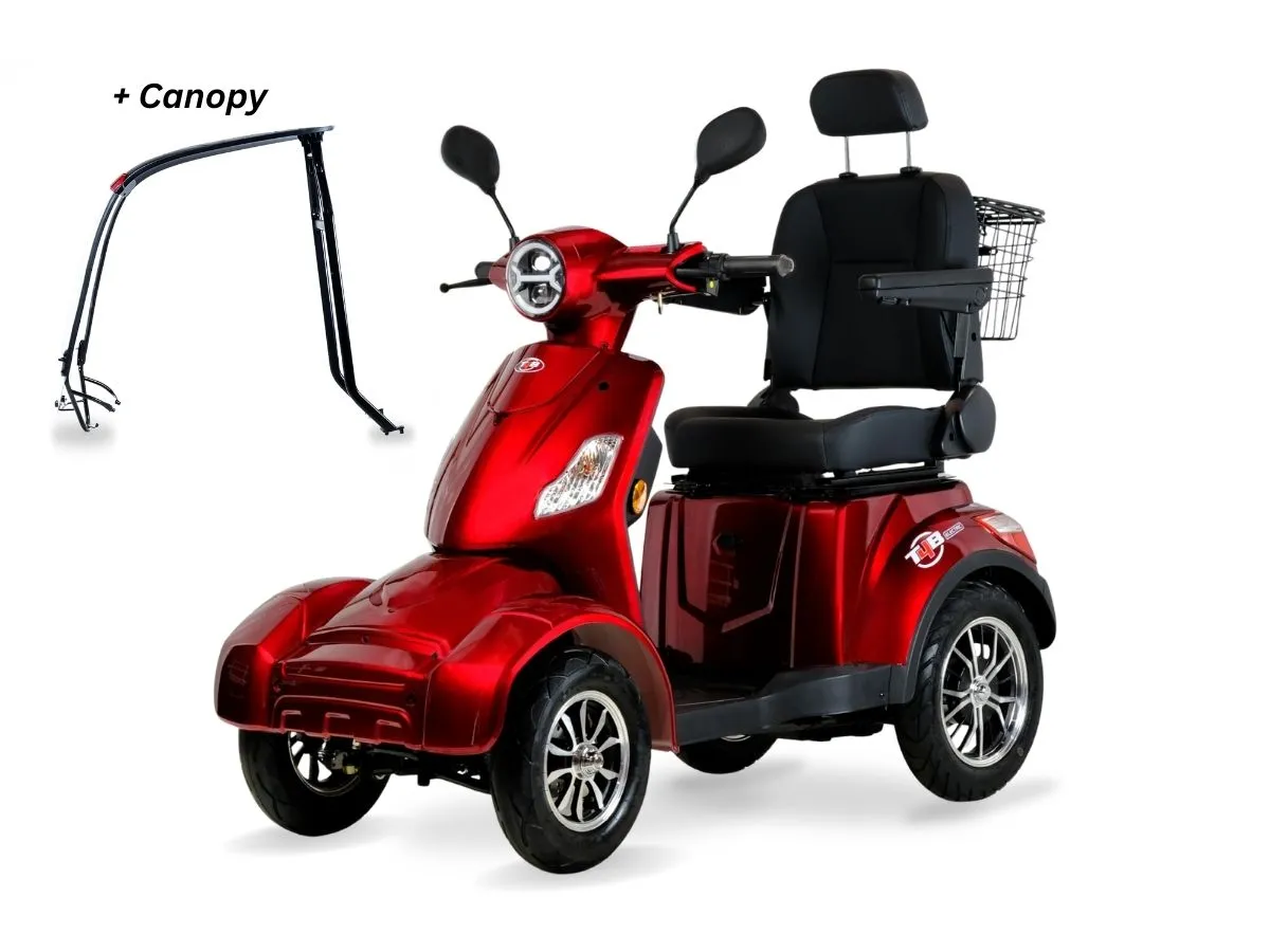 T4B Prime RoverX 500W 4-Wheel Electric Mobility Scooter Red — view 3