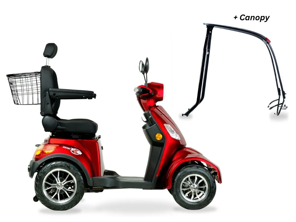 T4B Prime RoverX 500W 4-Wheel Electric Mobility Scooter Red — view 4