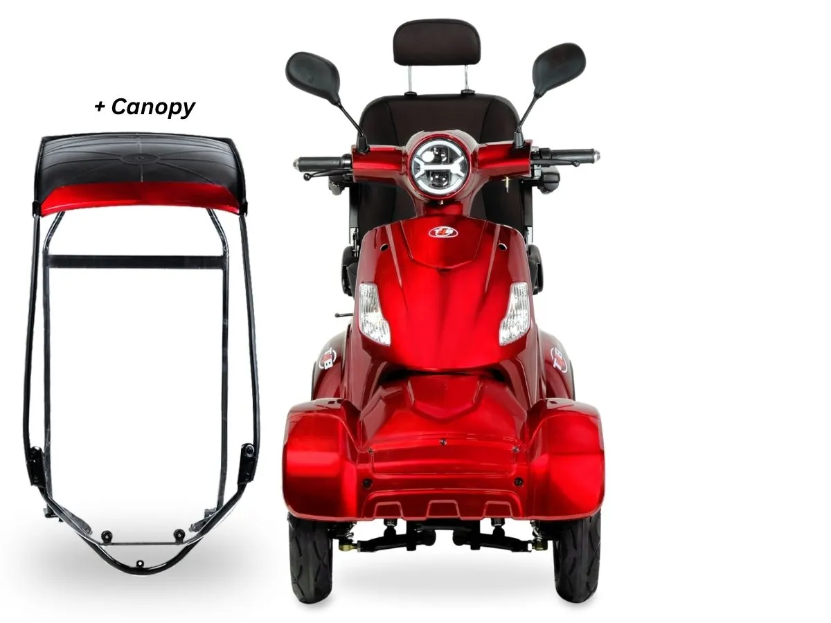 T4B Prime RoverX 500W 4-Wheel Electric Mobility Scooter Red — view 5